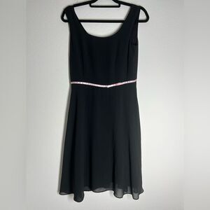 I.N. Studio 90s Pink Tie Dress Black Sleeveless Size 8